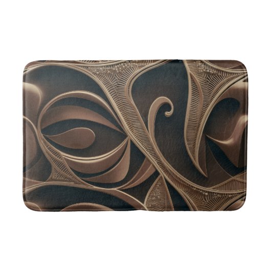 Gouden Botanische Stroom Elegant Badmat (Voorkant)