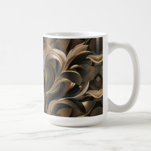 Gouden Botanische Stroom Elegant   Koffiemok (Rechts)