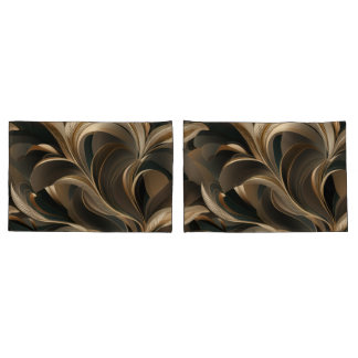 Gouden Botanische Stroom Elegant Kussensloop