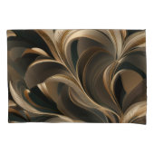 Gouden Botanische Stroom Elegant Kussensloop (Voorkant-Links)