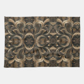 Gouden Botanische Stroom Elegant   Theedoek (Horizontaal)