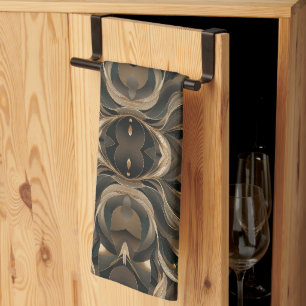 Gouden Botanische Stroom Elegant Theedoek