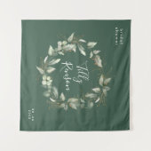 Gouden botanische succulent bruiloftsshower achter wandkleed (Voorkant (horizontaal))