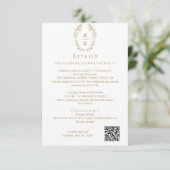 Gouden Botanische Trouwdetails Kaart (Staand voorkant)