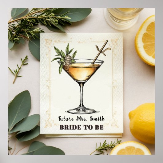 Gouden botanische trouwframe poster (Voorkant)
