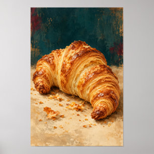 Gouden Boter Croissant – Rustieke Franse Bakkerij Poster