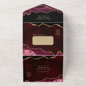 Gouden Bourgogne Agaat Alles in één bruiloft Uitno All In One Uitnodiging (Buitenkant)