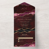 Gouden Bourgogne Agaat Alles in één bruiloft Uitno All In One Uitnodiging (Binnen)