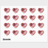 Gouden Bourgogne Blush Roze Bloemen Dank u Hart Sticker (Vel)