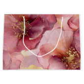 Gouden Bourgogne Blush Roze Bloemen Vrijgezellenfe Groot Cadeauzakje (Voorkant)