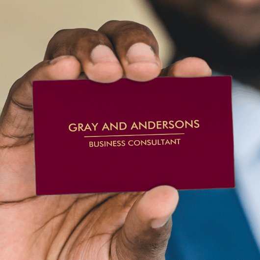 GOUDEN BOURGOGNE EENVOUDIGE MINIMALE PROFESSIONELE VISITEKAARTJE