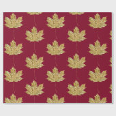Gouden Bourgogne ESDOORN BLAD Verjaardag Huwelijks Cadeaupapier (Vlak)