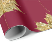 Gouden Bourgogne ESDOORN BLAD Verjaardag Huwelijks Cadeaupapier (Rol Hoek)