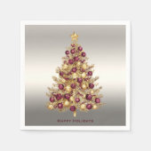 Gouden Bourgogne Kerstboom Vakantie Servet (Voorkant)