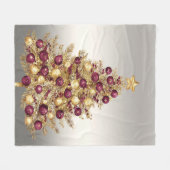 Gouden Bourgogne Kerstboom Vliesdeken Fleece Deken (Voorkant (Horizontaal))