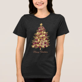 Gouden Bourgogne Kerstboom Vrouwen T-shirt