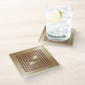 Gouden Bourgogne Square Glass Onderzetter (Schuin)