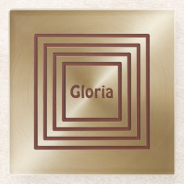 Gouden Bourgogne Square Glass Onderzetter