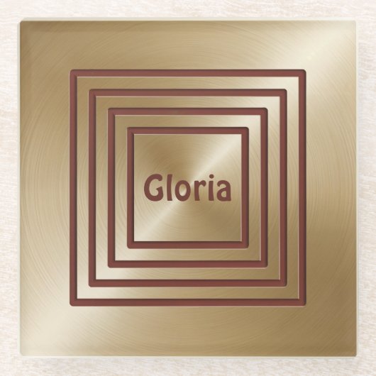 Gouden Bourgogne Square Glass Onderzetter (Voorkant)