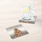 Gouden Bourgondië Kerstboom Vakantie Papieren Onde Kartonnen Onderzetters (Insitu)