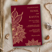 Gouden Bourgondië Mehendi Henna Indiase Trouwdag