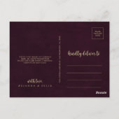 Gouden Bourgondische kalligrafie Dank u Briefkaart (Achterkant)