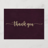Gouden Bourgondische kalligrafie Dank u Briefkaart (Voorkant)