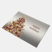 Gouden Bourgondische kerstboom Holiday Doormat Deurmat (Schuin)