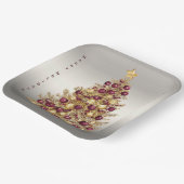 Gouden Bourgondische kerstboom Holiday Paper Bord (Gebogen)