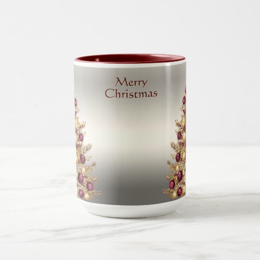 Gouden Bourgondische kerstboom vakantie Mok (Midden)