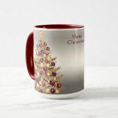 Gouden Bourgondische kerstboom vakantie Mok (Voorkant links)