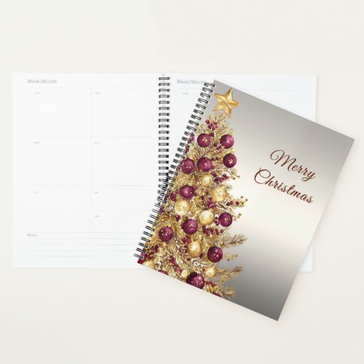 Gouden Bourgondische kerstboom vakantieplanner Planner (Display)