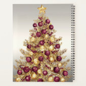 Gouden Bourgondische kerstboom vakantieplanner Planner (Achterkant)