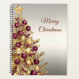 Gouden Bourgondische kerstboom vakantieplanner Planner
