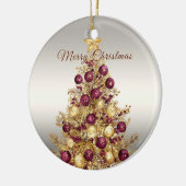 Gouden Bourgondische kerstboomvakantie Keramisch Ornament (Links)