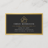 Gouden Bouwconstructie Home Renovatie QR Code Visitekaartje (Voorkant)