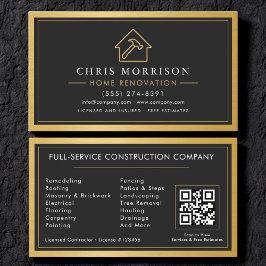 Gouden Bouwconstructie Home Renovatie QR Code Visitekaartje