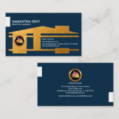 Gouden Bouwer Architect Home Faux Goud Icoon Visitekaartje (Voorkant / Achterkant)