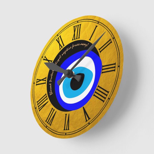 Gouden Boze Oog Talisman & Arabische Amulet / Grie Ronde Klok (Hoek)