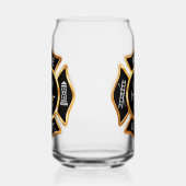 Gouden brandweer brandweer badge blikvorm glas (Links)