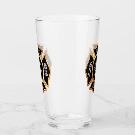 Gouden brandweer brandweer badge glas (Links)