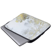 Gouden Breedbladige Gloed Laptop Sleeve (Voorkant onderkant)
