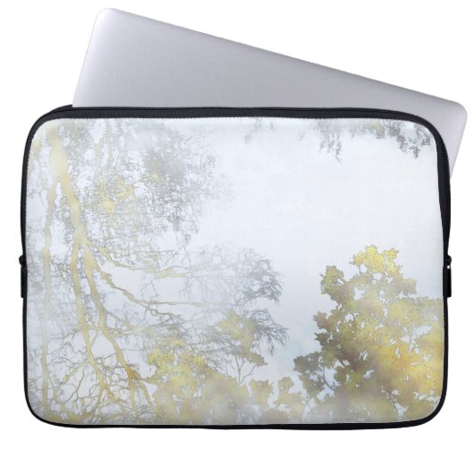 Gouden Breedbladige Gloed Laptop Sleeve (Voorkant)