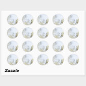 Gouden Breedbladige Gloed Ronde Sticker (Vel)