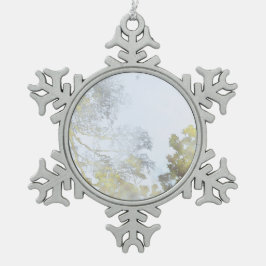 Gouden Breedbladige Gloed Tin Sneeuwvlok Ornament