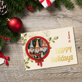 Gouden Brief Kerstmis Groeten rond Lijst - Folie Feestdagenkaart