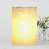 Gouden briefpapier met donkergroene wervelingen (Staand voorkant)
