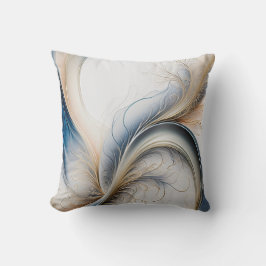 Gouden Bries Stroming van Blauw en Goud Abstracte  Kussen