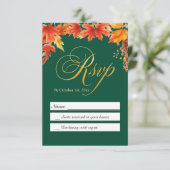 Gouden Brieven Herfst Bloemen Maple Bladeren Huwel (Staand voorkant)