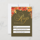 Gouden Brieven Herfst Bloemen Maple Bladeren Huwel (Voorkant)